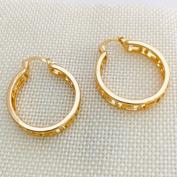 Large Greek Hoops - Picture 2 of 8